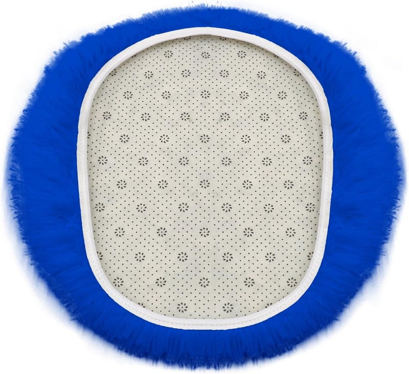 Insun Soft Fluffy Toilet Seat Cover, Washable Absorbent Lid Cover, Adjustable Non Slip Backing for Most Bathroom Toilet Lids Royal Blue 17.7" x 19.7" - Image 2
